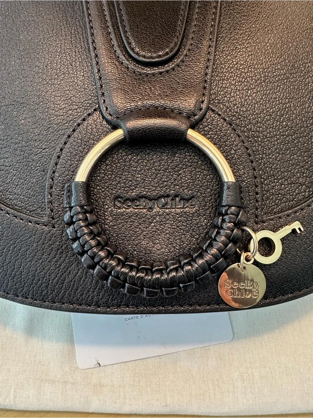 See By Chloé Black Leather Small Shoulder Bag with Gold Hardware - Picture 3 of 9